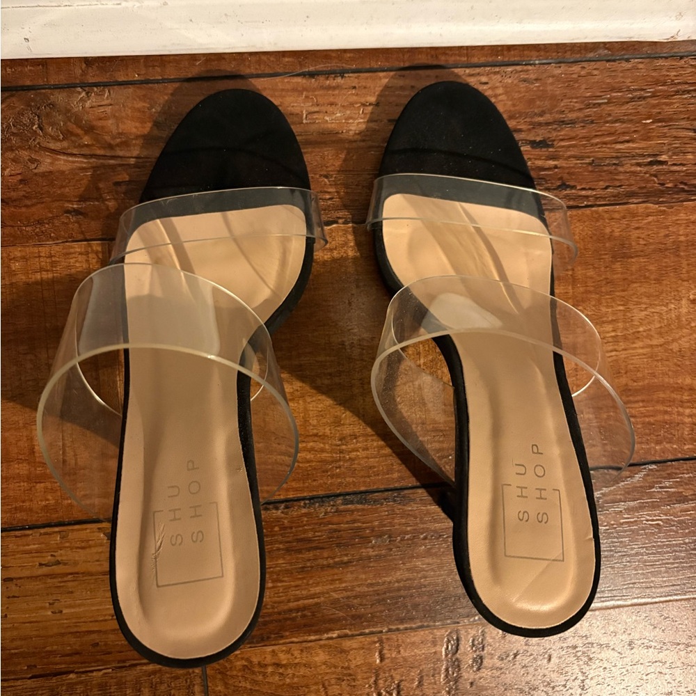 ShuShop Black and Transparent Women's Sandals